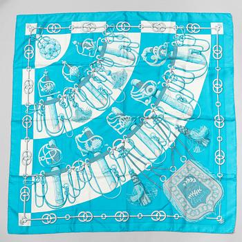 Hermès, a 'Cliquetis' silk scarf.