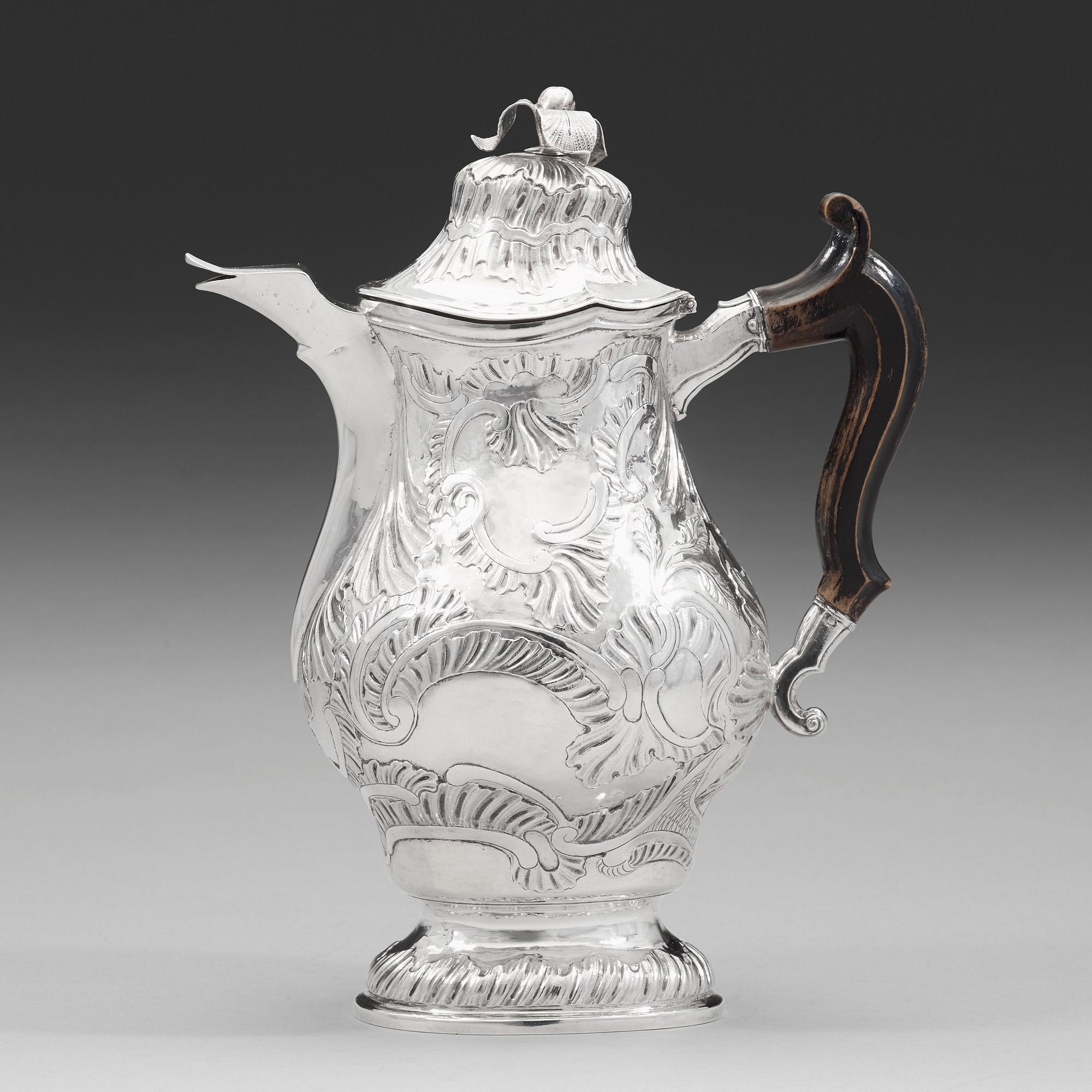 A Swedish 18th century silver coffee-pot, mark of Axel Johan Limnell, Vaxjö 1764.