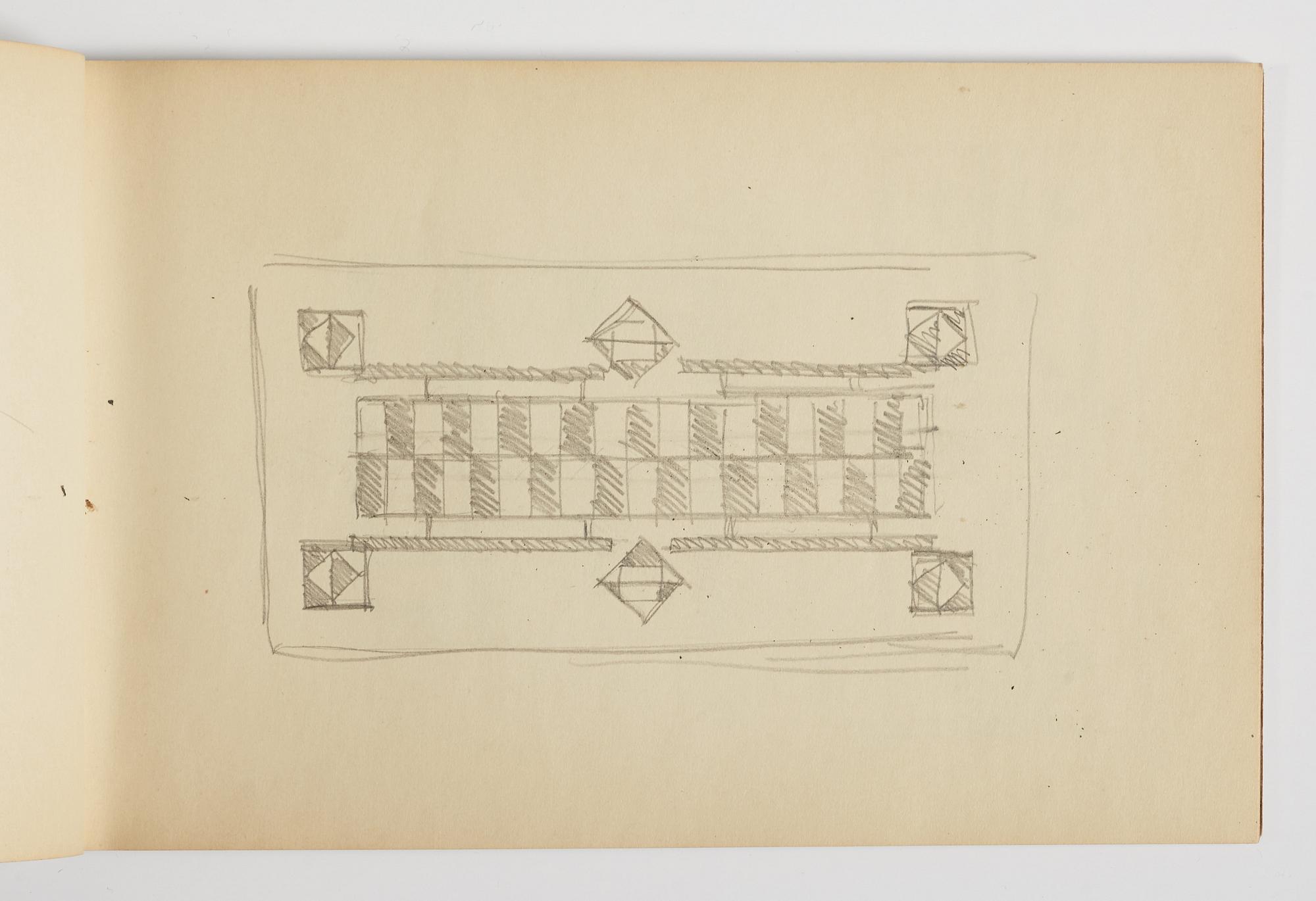 GÖSTA ADRIAN-NILSSON, skissblock, 1920/30-tal, av konstnären egenhändigt inskriberad GAN med blå färgpenna på pärmen.