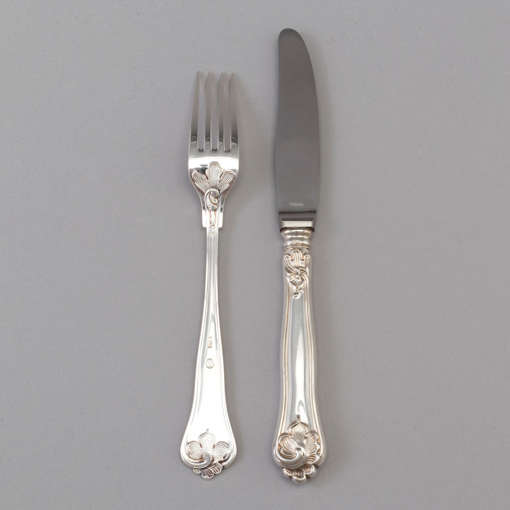 12 pieces of silver cutlery, Cohr Denmark, second half of the 20th century. Swedish importmarks. Weight ca 405 grams.