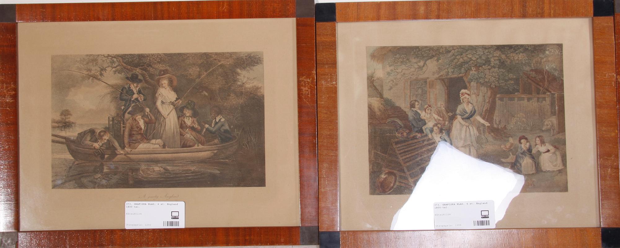 GRAFISKA BLAD, 4 st. England 1800-tal.