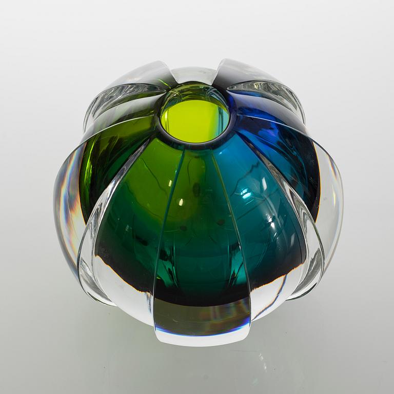 a glass vase for Orrefors studio, signed.