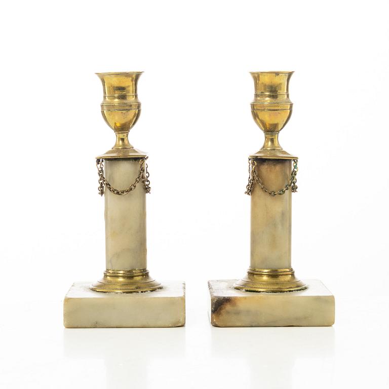 Candelabras, a pair, late Gustavian, circa 1800.