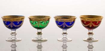 A set of footed Murano glasses and bowls, Italy, around mid-20th Century.