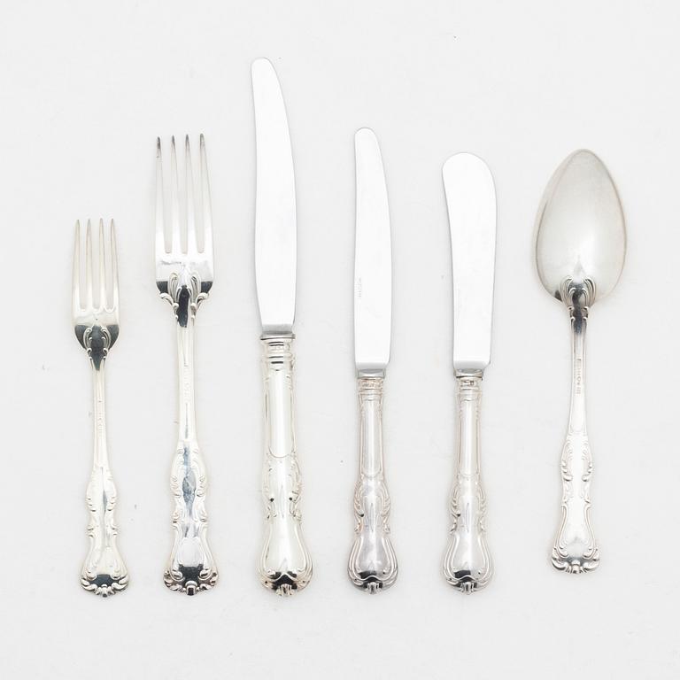 A 42-piece 'Prins Albert' silver cutlery set, GAB, Sweden, 1964-76.
