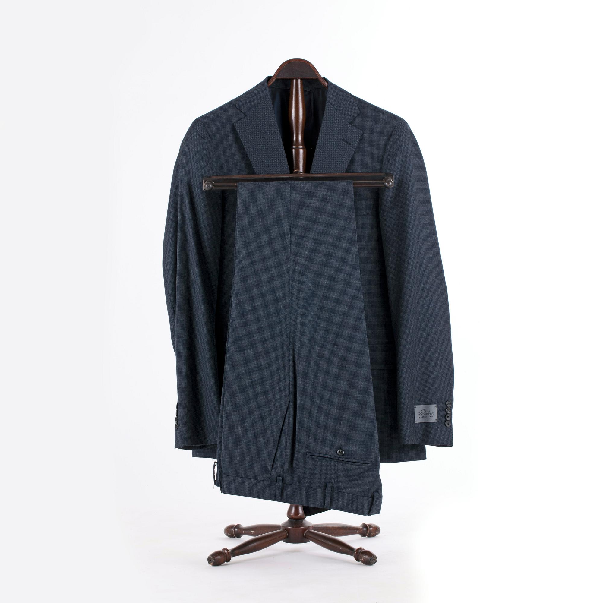 BELVEST, a bluegrey wool suit consisting of jacket and pants. Size 150.