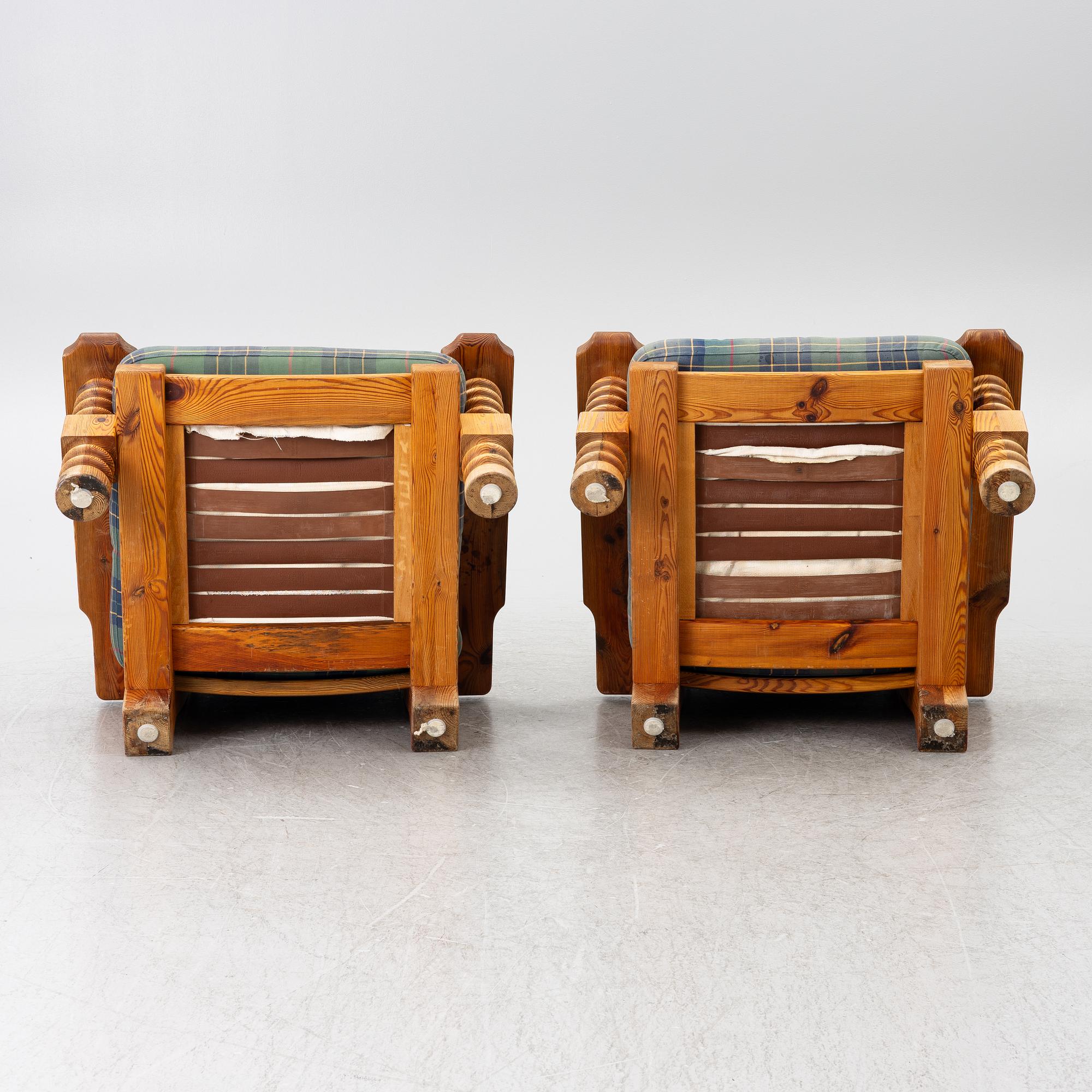 Uno & Östen Kristiansson, Armchairs, a pair, Luxus, Vittsjö, 1970s.