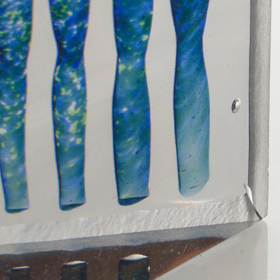 two glass objects for Kosta Boda, signed.