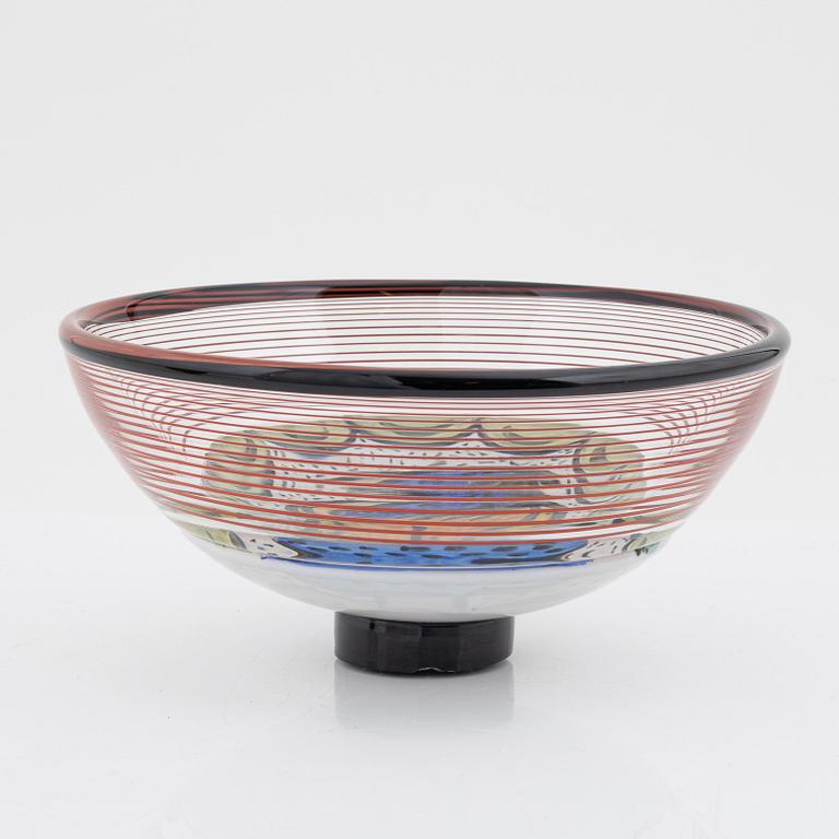 Ulrica Hydman Vallien, a 'Juvel' limited edition vase, and a bowl, numbered 7/60, signed.