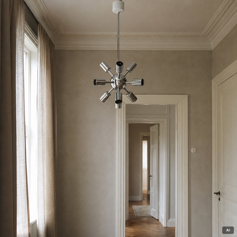 Ceiling lamp, Sputnik model 21416, probably Poland, second half of the 20th century.