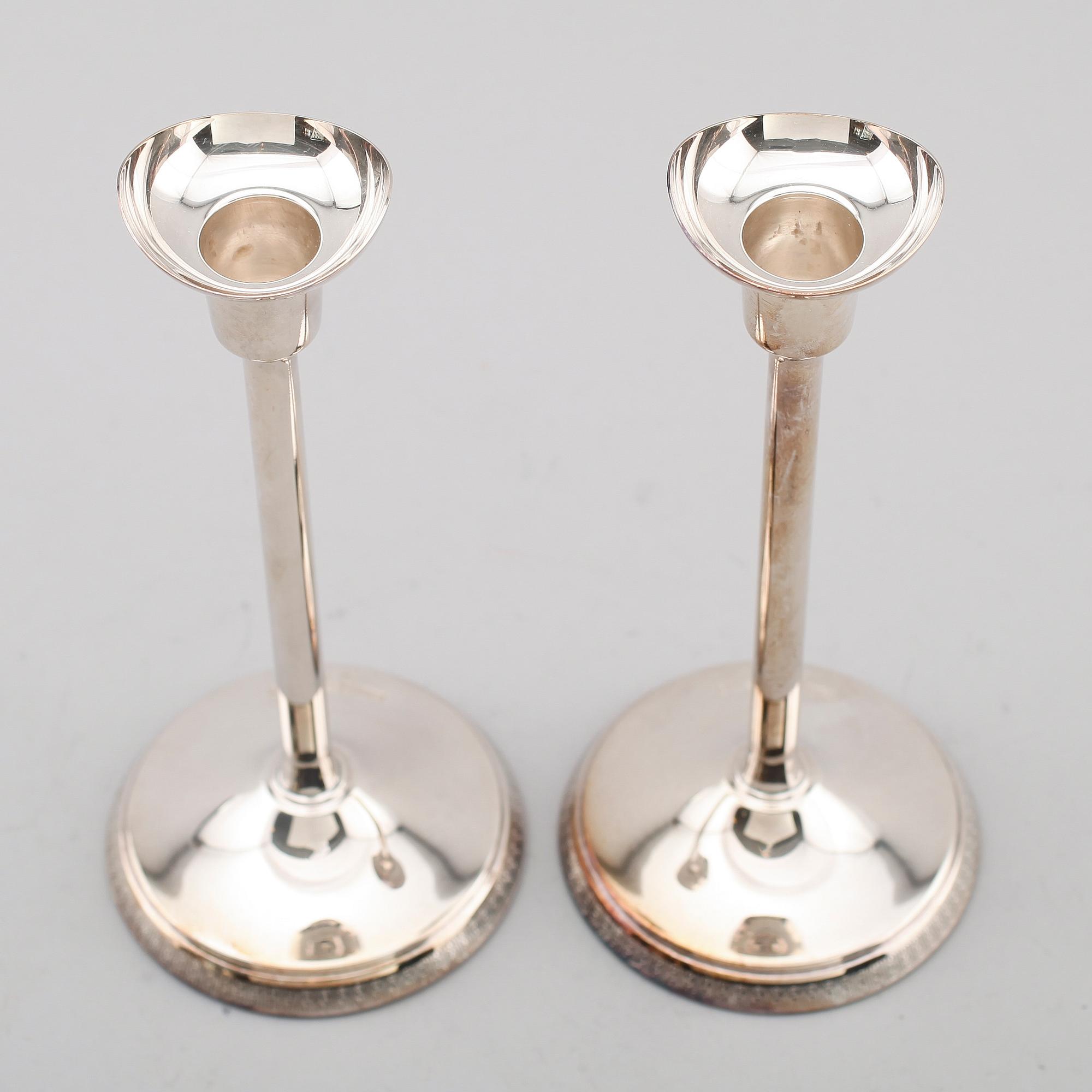 LJUSSTAKAR, 1 par, silver, Ainar Axelsson, GAB, 1971.
