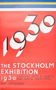 Sigurd Lewerentz · SIGURD LEWERENTZ, utställningsaffisch, Stockholmsutställningen 1930, nytryck 1984.