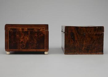 SKRIN, 2 st, rotfanér, 1800-tal.