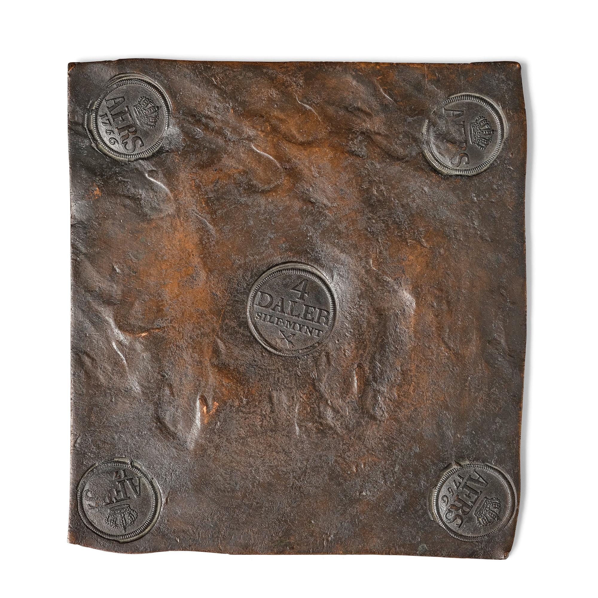 Adolf Fredrik, a Swedish plate coin of 4 daler silver, Avesta 1756.