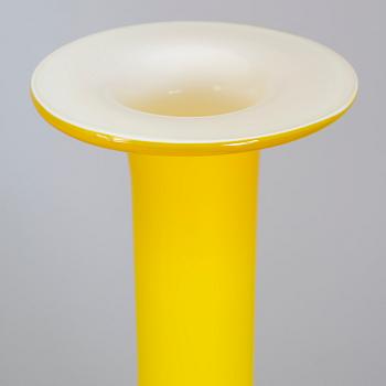 A OTTO BAUER GLASS VASE, Holmegaard, from the 1970th.