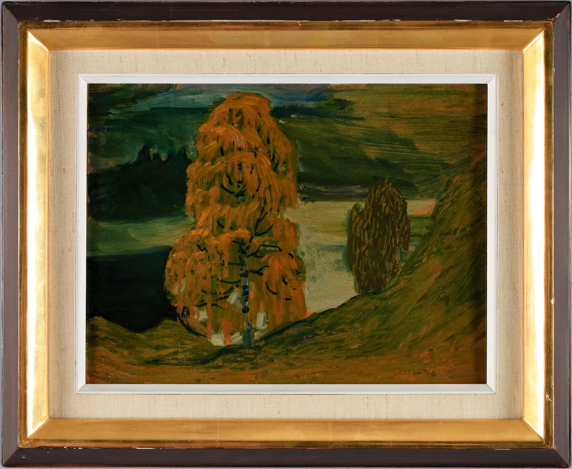 HELMER OSSLUND, olja på pannå. Sign.