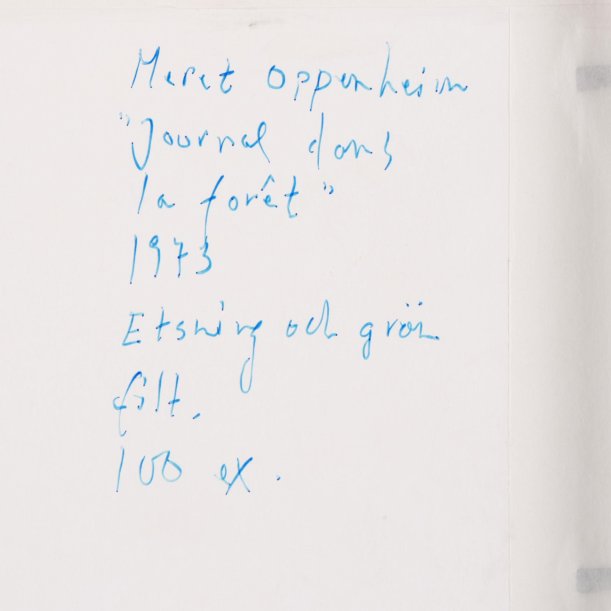 Meret Oppenheim, "Journal dans la forêt".