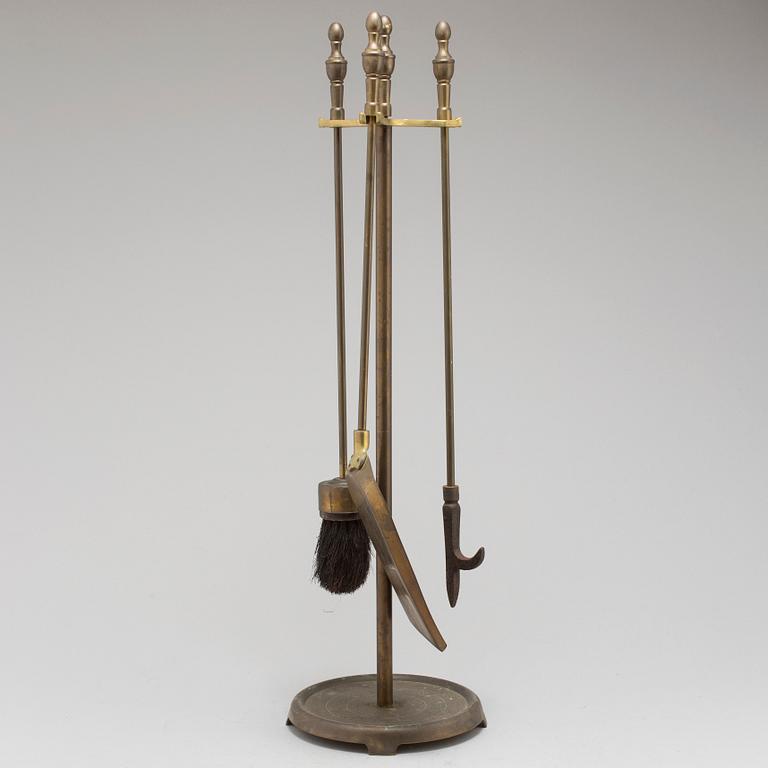 A brass firestand, 20th century.