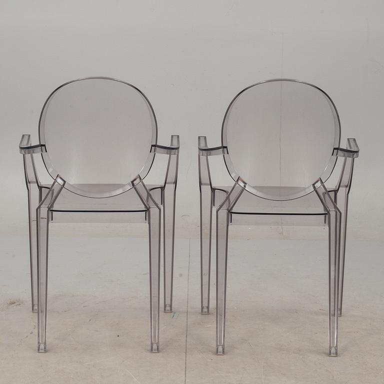 KARMSTOLAR, ett par, "Louis Ghost", Philippe Starck för Kartell.