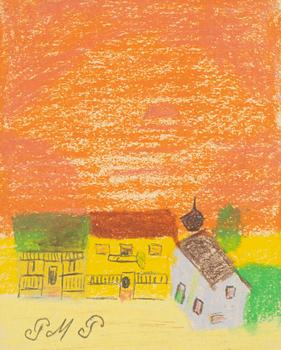 Primus Mortimer Pettersson, chalk drawaings, 4 signed PMP.