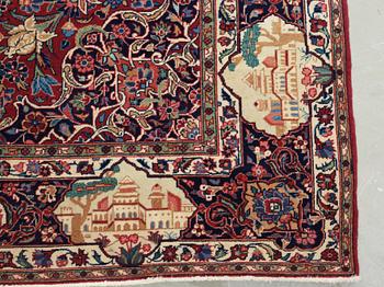 SEMI-ANTIQUE KASHAN. 197,5 x 132,5 cm.