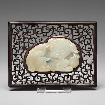 A Chinese nephrite placque, Kina, 1900-tal.