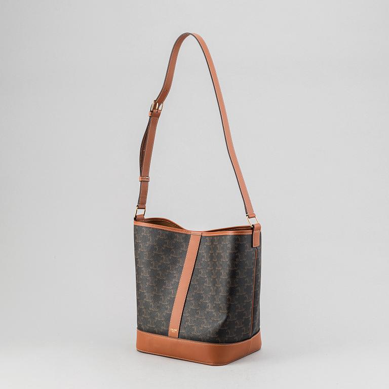 Céline, a canvas and leather handbag and wallet, 2020.