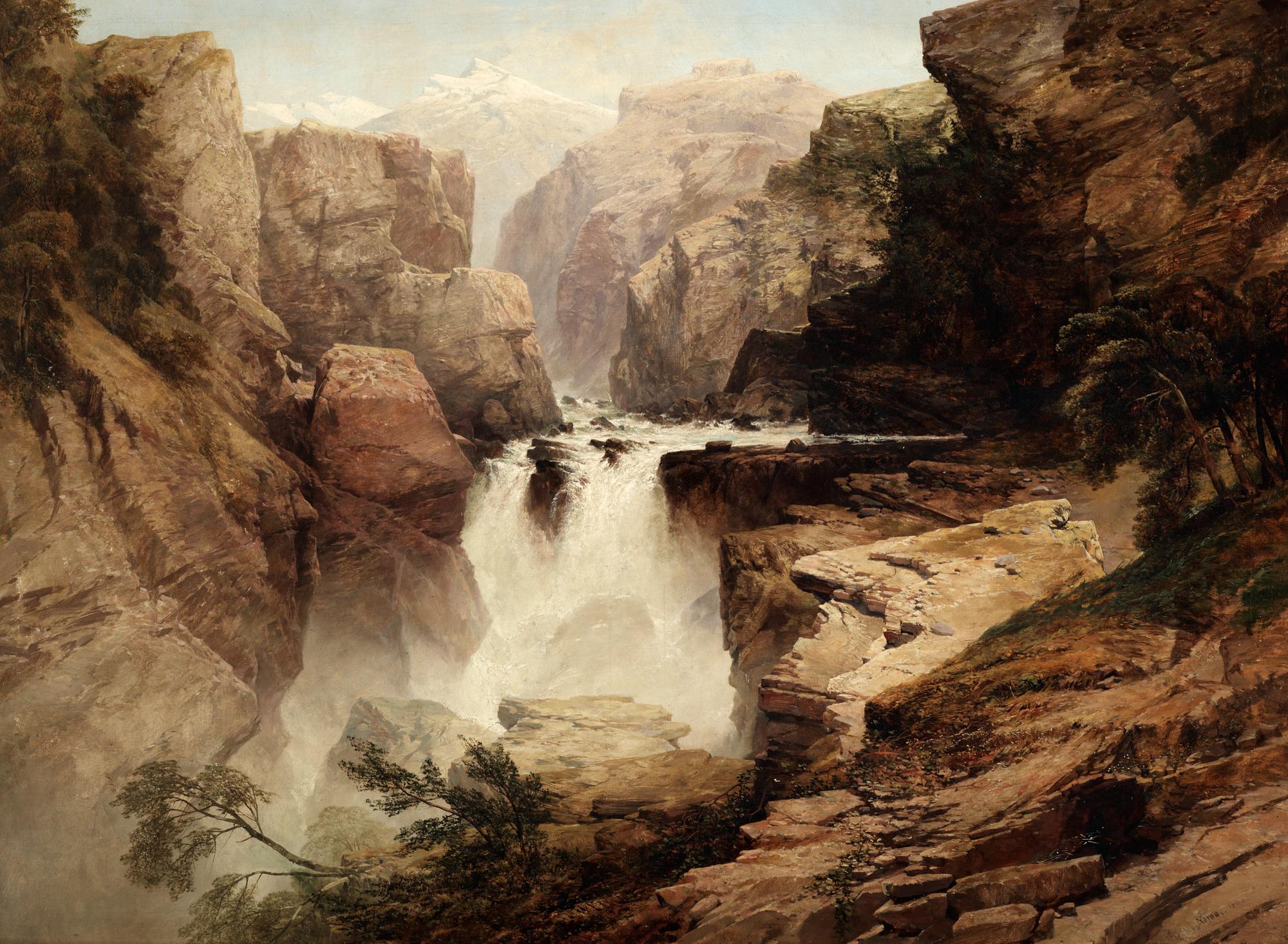 OKÄND KONSTNÄR, olja på duk. Otydligt signerad och daterad 1860.