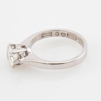 Solitaire ring in 18K white gold with a round brilliant-cut diamond, Bo Cedstam Stockholm 1971.