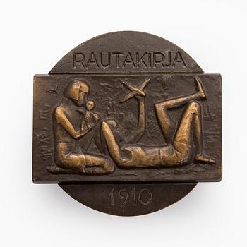 Kauko Räsänen, medalj, "Rautakirja 1910", signerad Kauko Räsänen 1985.