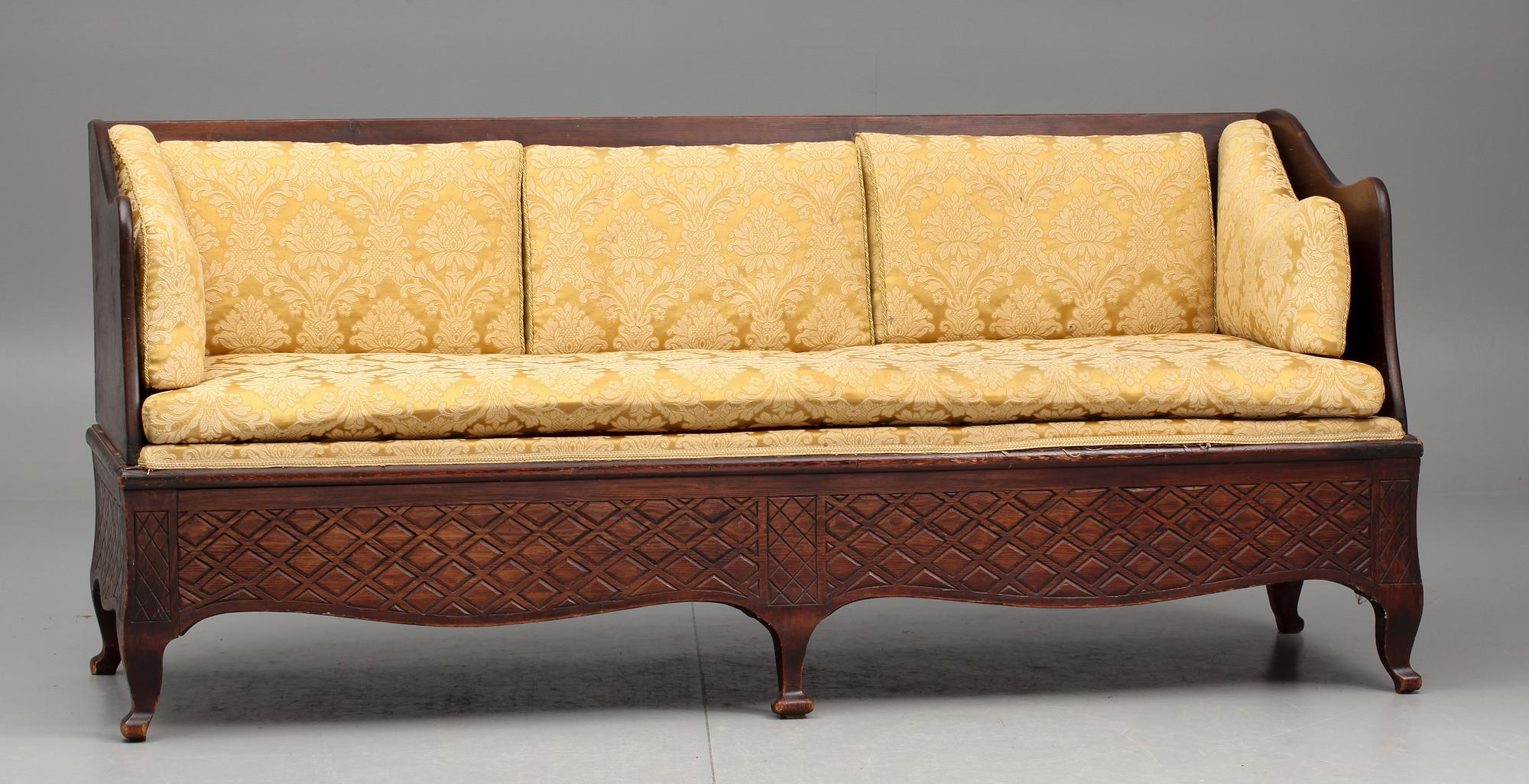 TRÅGSOFFA, rokokostil, 1800-talets andra hälft.
