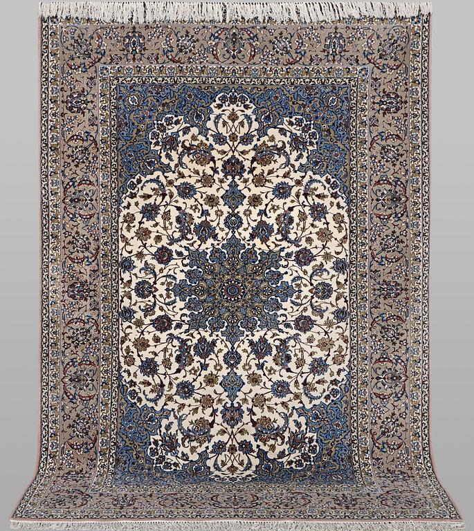 A rug, Esfahan, part silk, ca 245 x 155 cm.