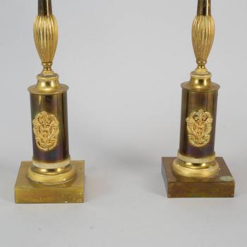 A pair of empire style candelabra, first half of the 20th century.