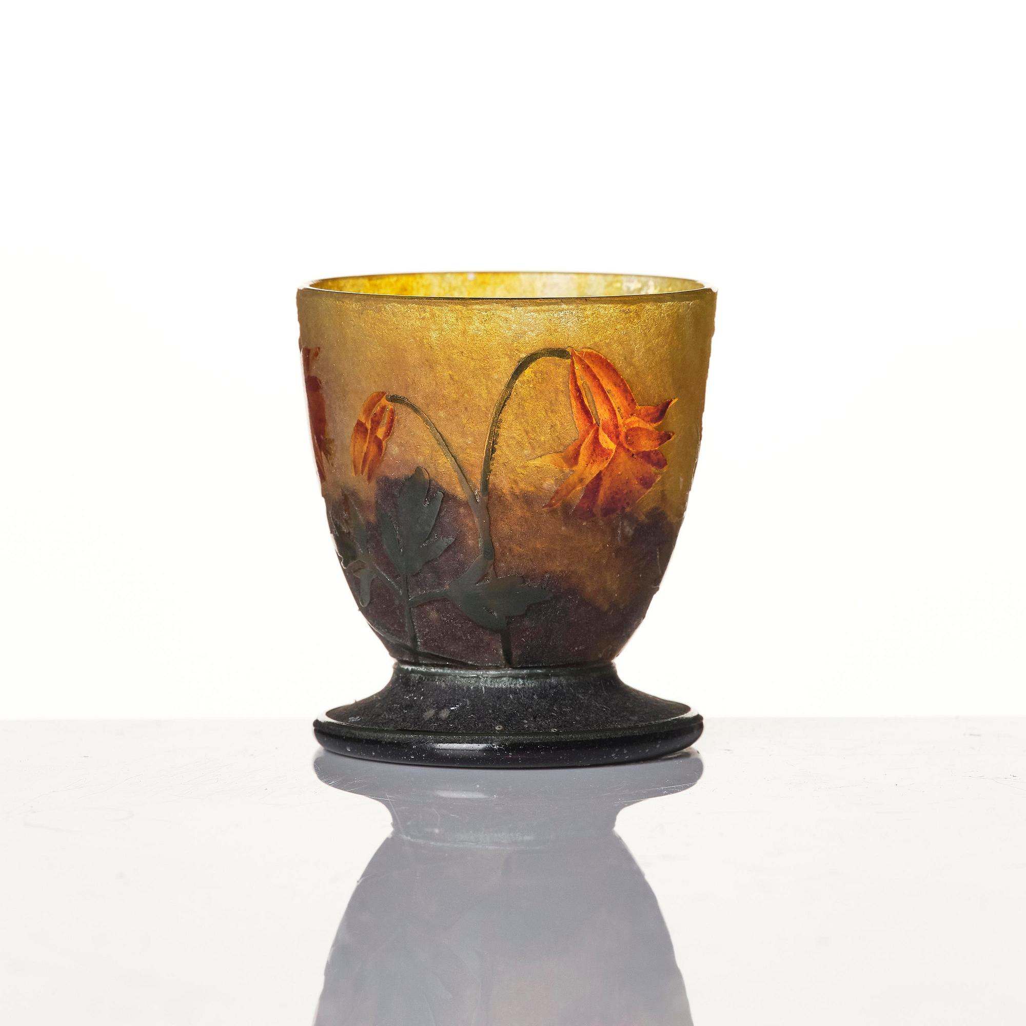 Daum Frères, an Art Nouveau miniature cameo glass vase, Nancy, France.