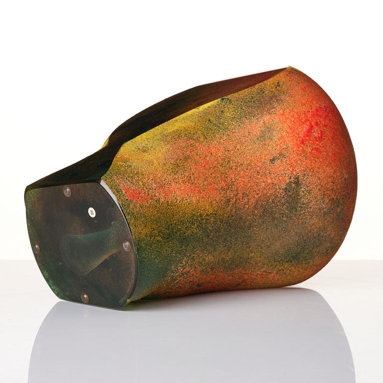 Kjell Engman, a unique sandblasted glass sculpture, Kosta Boda, Signed.