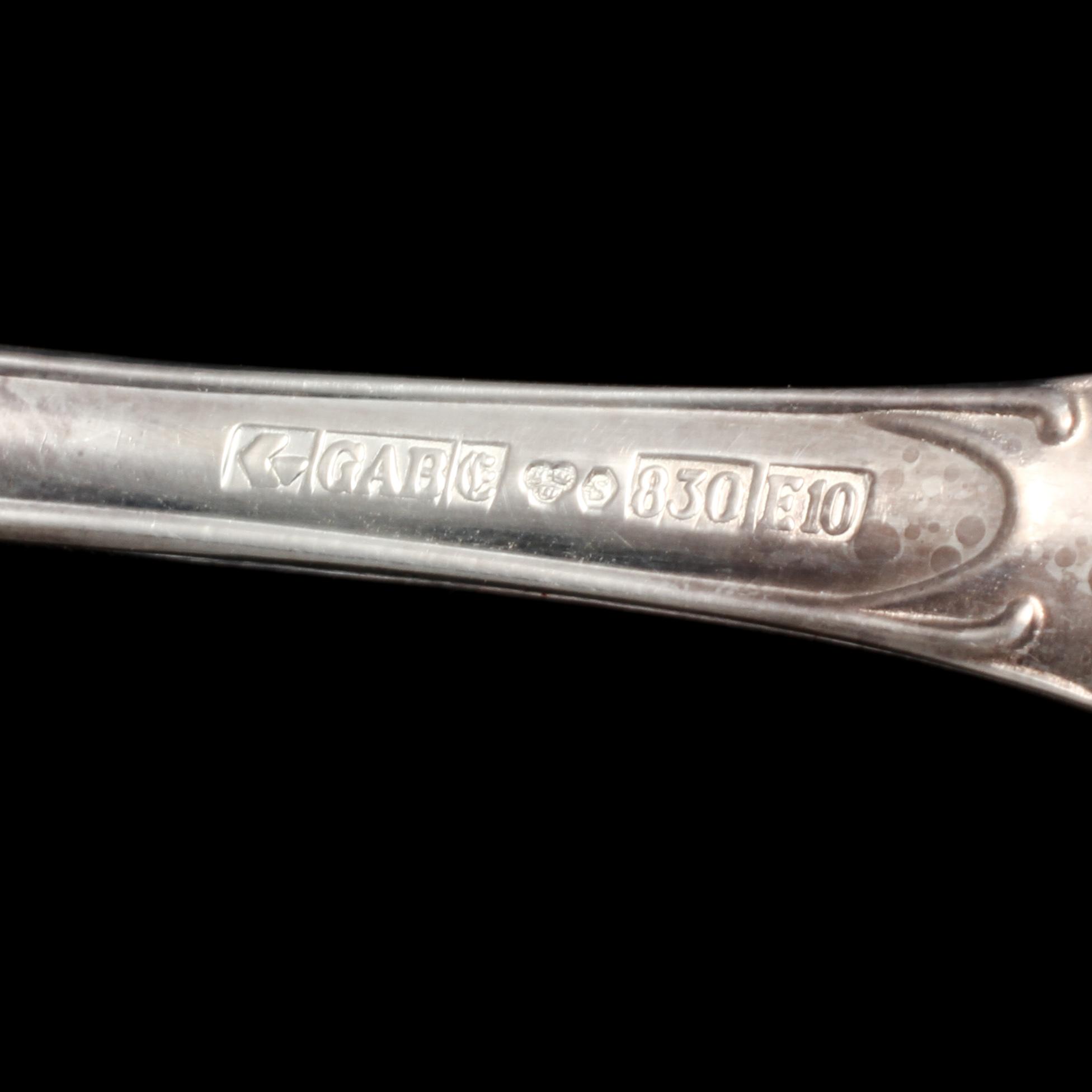 BESTICK, 49 delar, silver, "Prins Albert", GAB, Stockholm 1970-tal. Total vikt 2207 g.