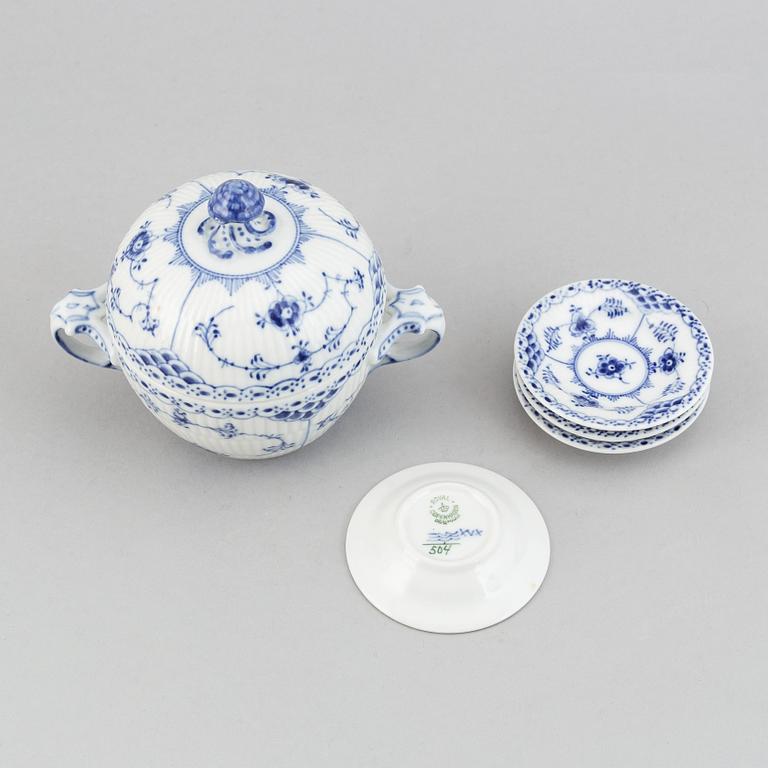 A Royal Copenhagen 28-pcs, "Blue Fluted" porcelain coffee service.
