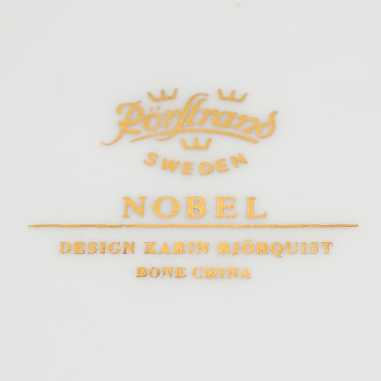 KARIN BJÖRQUIST, dessert bowls, (14 [12+2] ), bone china, "Nobel Jubilee 1991"+"Nobel", Rörstrand/Gustavsberg.