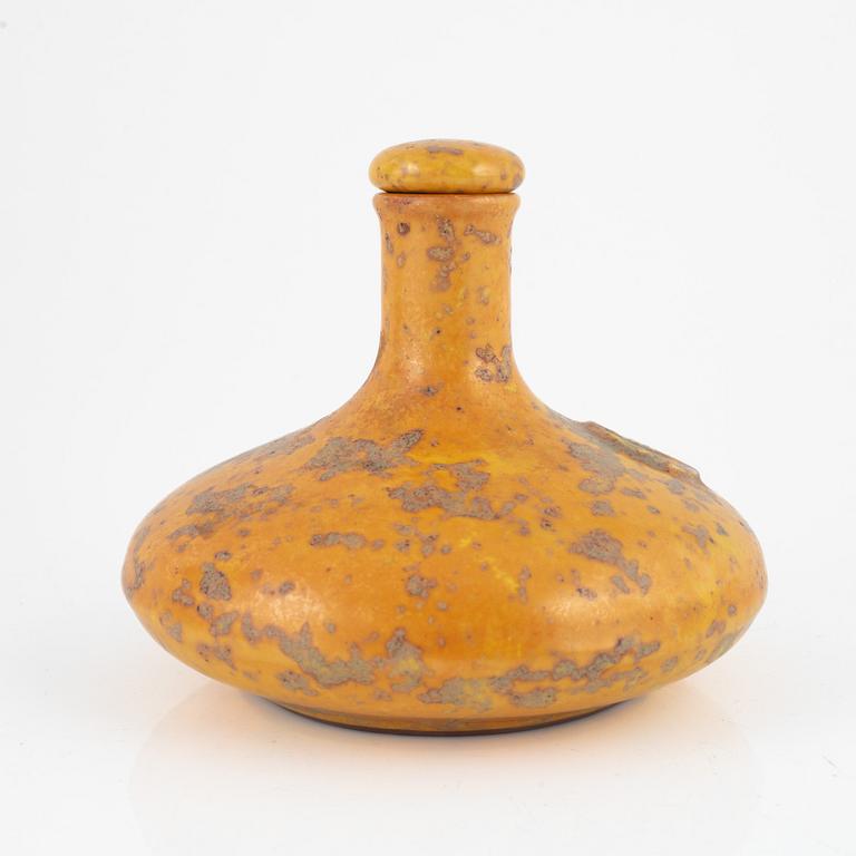 Hans Hedberg, a faience bottle with stopper, Biot, France.