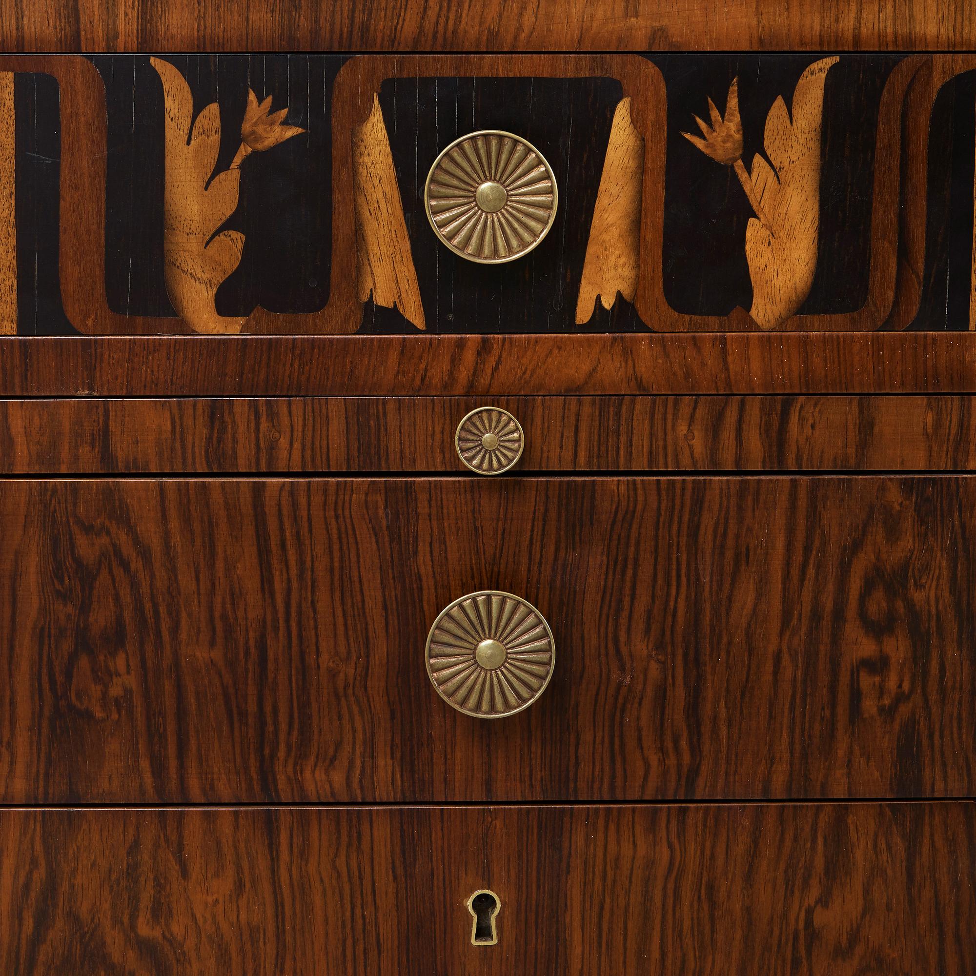 A Carl Malmsten palisander desk, Åtvidaberg, Sweden circa 1934.