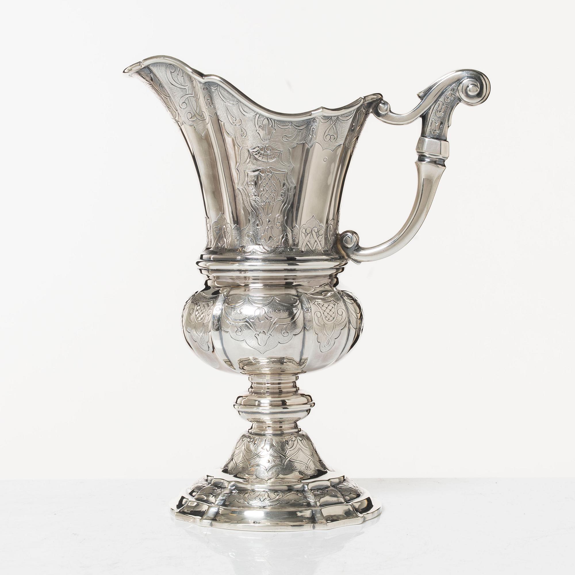 A sterling silver pitcher, Denmark, mid 20th Century.