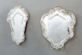 Three mid 20th century mirrors from Murano, Venice Italy.