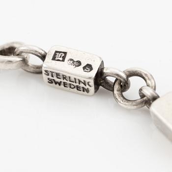 Wiwen Nilsson necklace/bracelet and earrings, silver.