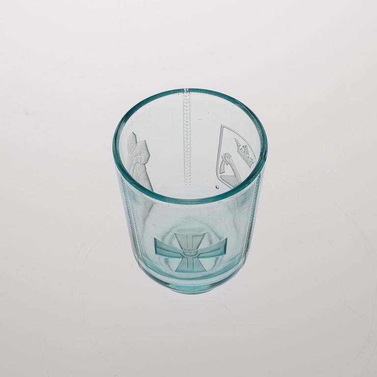 VAS, glas, "Karelska vasen", Riihimäen Lasi, 1940-tal.
