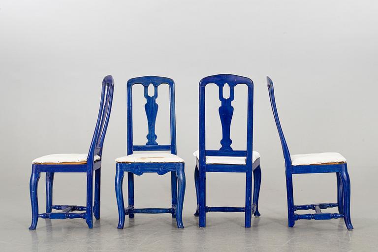 A set of four late Baroque chairs mid 1700's.