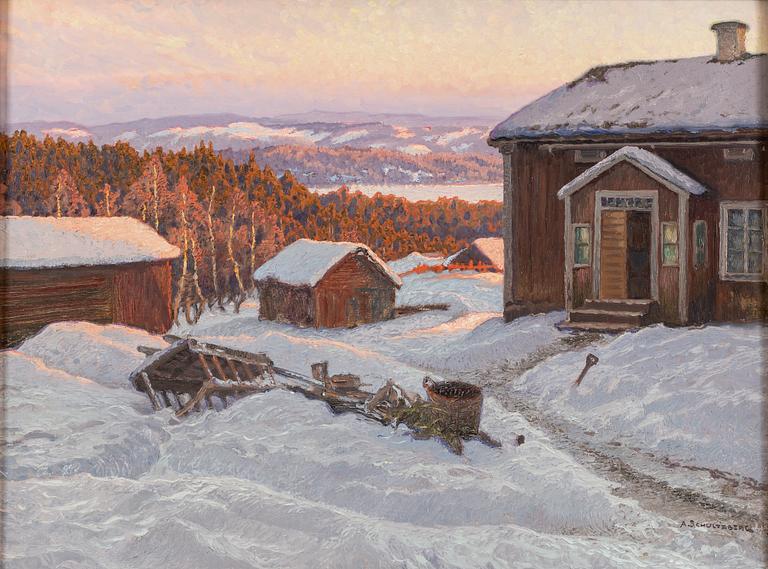 ANSHELM SCHULTZBERG, oil on canvas, signed.