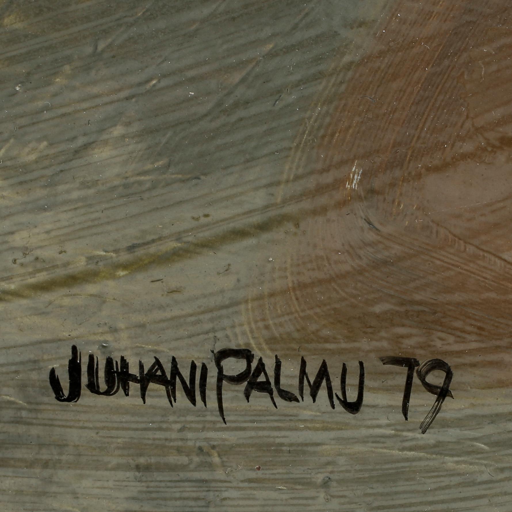JUHANI PALMU, olja på pannå, signerad samt daterad 79.