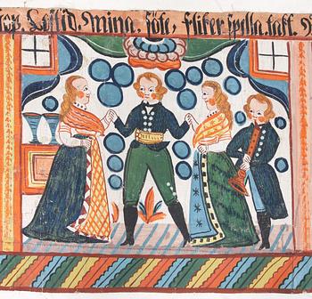 BONADSMÅLNING, allmoge, 1800-tal.