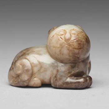 A nephrite figure of a cat, Ming dynasty (1368-1644).