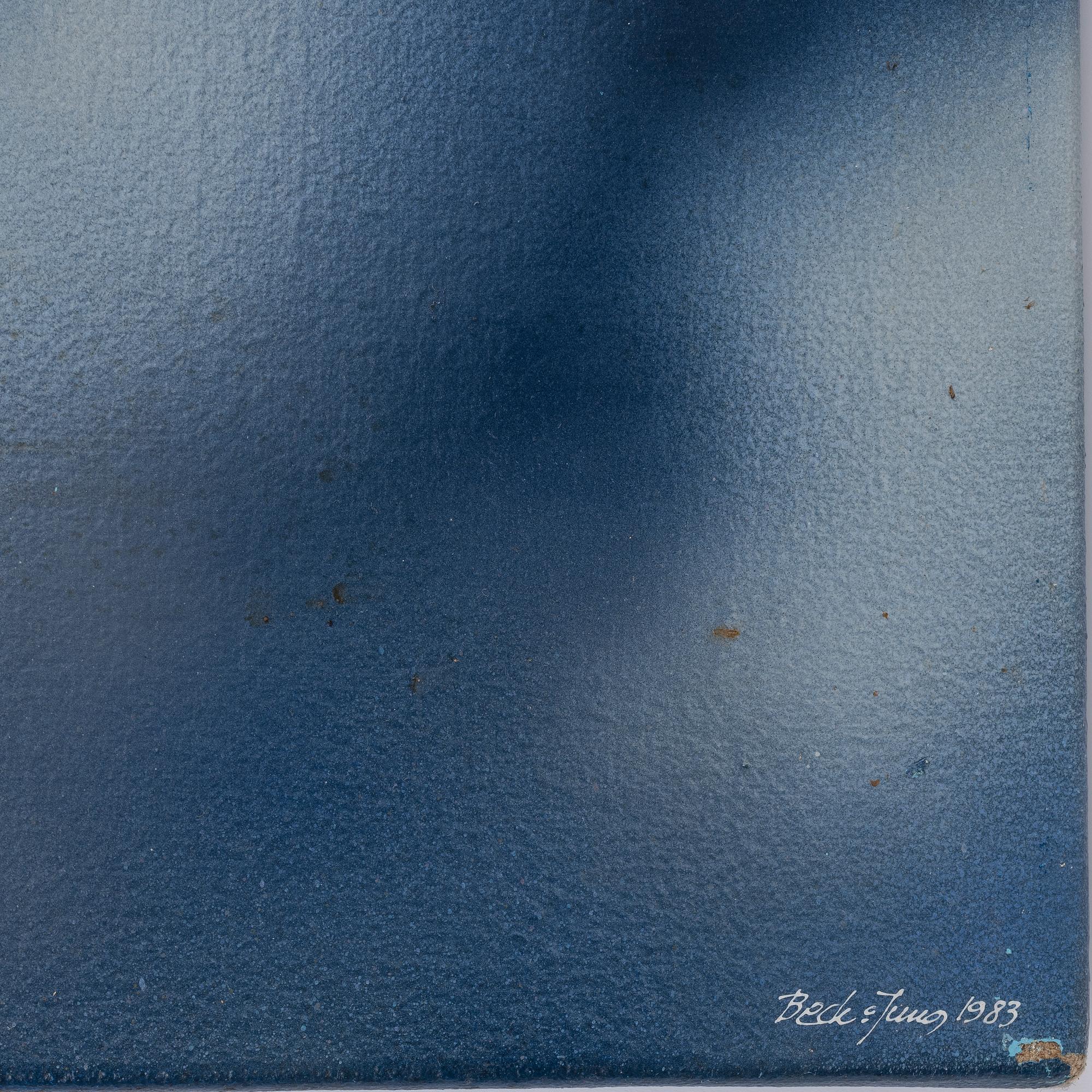 Beck & Jung, acrylic and computer plot ink on canvas, signed and dated 1983.